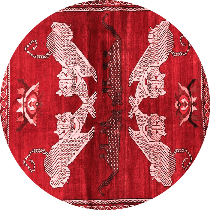 Machine Washable Animal Red Traditional Rug, wshtr734red