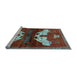 Sideview of Machine Washable Animal Light Blue Traditional Rug, wshtr734lblu