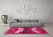 Machine Washable Animal Pink Traditional Rug in a Living Room, wshtr734pnk