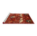 Sideview of Machine Washable Traditional Red Rug, wshtr735