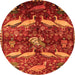 Square Animal Orange Traditional Rug, tr735org