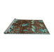 Sideview of Machine Washable Animal Light Blue Traditional Rug, wshtr735lblu