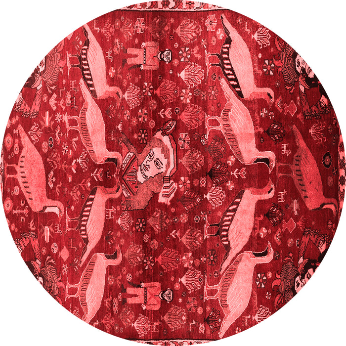 Machine Washable Animal Red Traditional Rug, wshtr735red