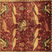 Square Machine Washable Animal Brown Traditional Rug, wshtr735brn