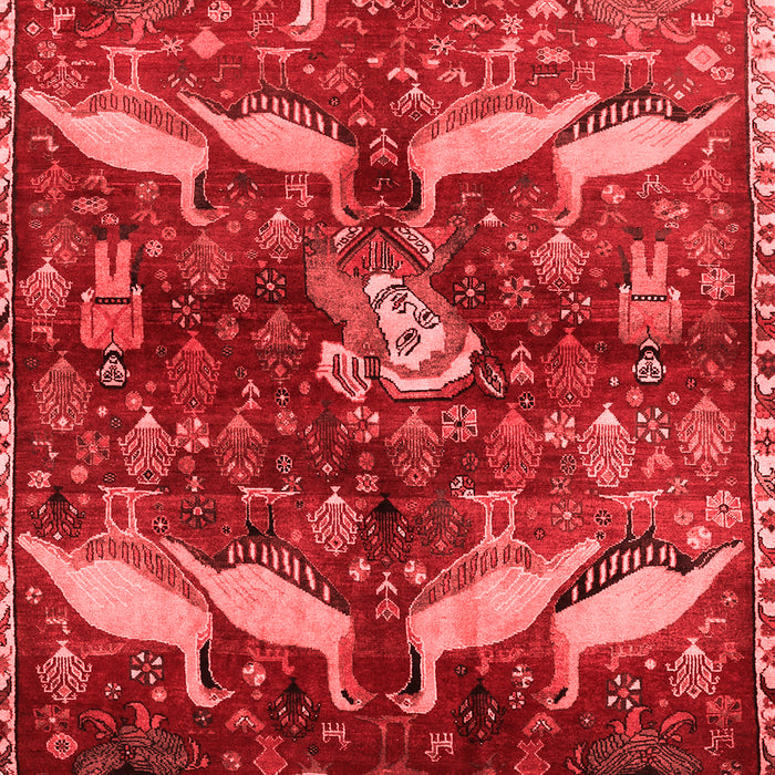 Machine Washable Animal Red Traditional Rug, wshtr735red