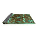 Sideview of Animal Turquoise Traditional Rug, tr735turq