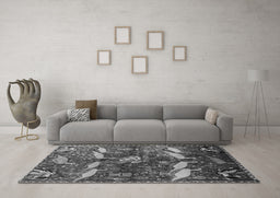 Machine Washable Animal Gray Traditional Rug in a Living Room,, wshtr735gry