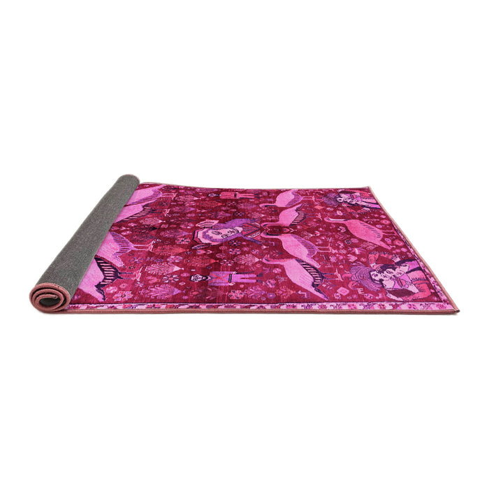 Sideview of Animal Pink Traditional Rug, tr735pnk