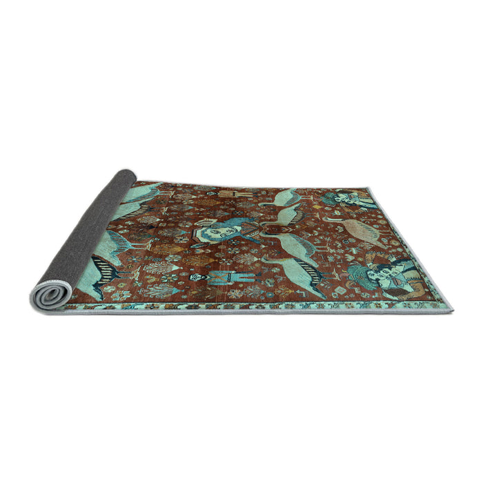 Sideview of Animal Light Blue Traditional Rug, tr735lblu