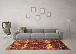 Machine Washable Animal Brown Traditional Rug in a Living Room,, wshtr735brn