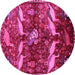 Round Animal Pink Traditional Rug, tr735pnk