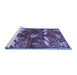 Sideview of Machine Washable Animal Blue Traditional Rug, wshtr735blu