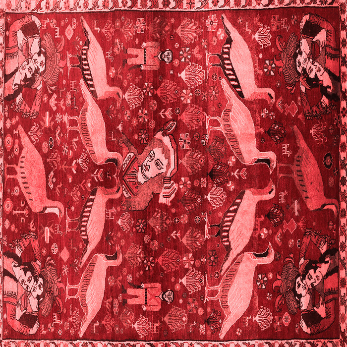 Machine Washable Animal Red Traditional Rug, wshtr735red