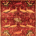 Round Machine Washable Animal Orange Traditional Area Rugs, wshtr735org