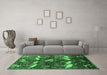 Machine Washable Animal Emerald Green Traditional Area Rugs in a Living Room,, wshtr735emgrn