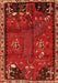 Serging Thickness of Machine Washable Animal Orange Traditional Area Rugs, wshtr736org