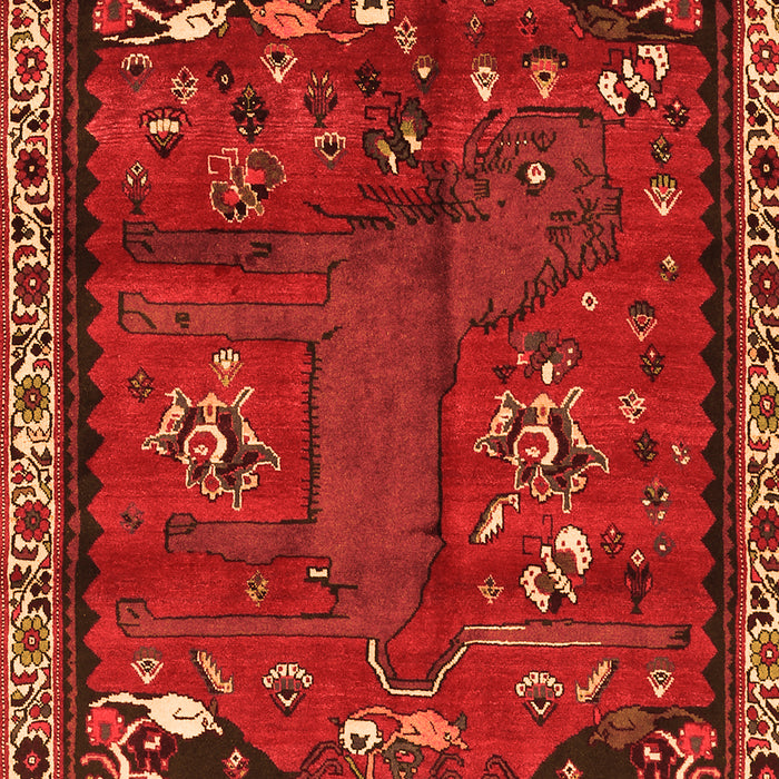 Serging Thickness of Machine Washable Animal Orange Traditional Area Rugs, wshtr736org