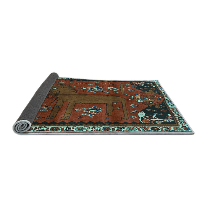 Sideview of Animal Light Blue Traditional Rug, tr736lblu