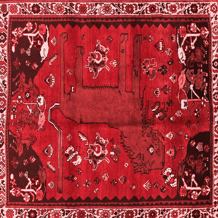 Machine Washable Animal Red Traditional Rug, wshtr736red
