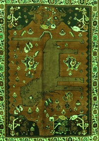 Animal Green Traditional Rug, tr736grn