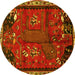 Round Animal Yellow Traditional Rug, tr736yw