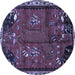 Round Animal Blue Traditional Rug, tr736blu