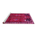 Sideview of Machine Washable Animal Pink Traditional Rug, wshtr736pnk
