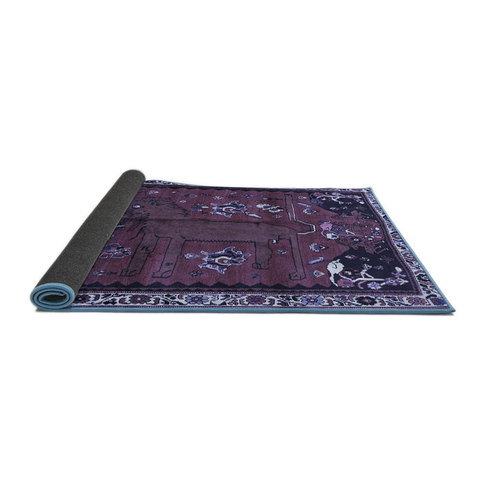 Sideview of Animal Blue Traditional Rug, tr736blu
