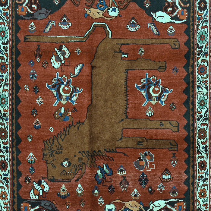 Machine Washable Animal Light Blue Traditional Rug, wshtr736lblu