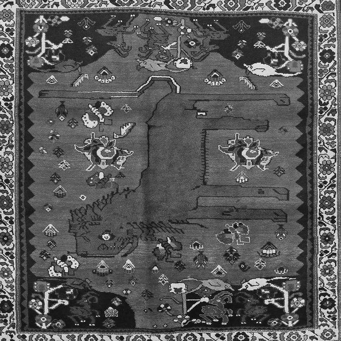 Round Machine Washable Animal Gray Traditional Rug, wshtr736gry