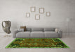 Machine Washable Animal Green Traditional Area Rugs in a Living Room,, wshtr736grn