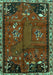 Animal Turquoise Traditional Rug, tr736turq