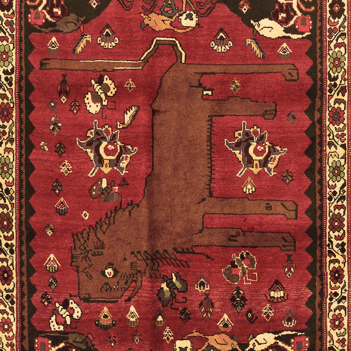 Machine Washable Animal Brown Traditional Rug, wshtr736brn