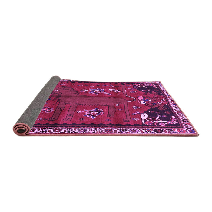Sideview of Animal Purple Traditional Rug, tr736pur