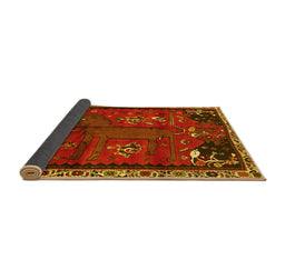 Sideview of Animal Yellow Traditional Rug, tr736yw