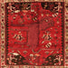 Serging Thickness of Animal Orange Traditional Rug, tr736org