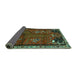 Sideview of Animal Turquoise Traditional Rug, tr736turq