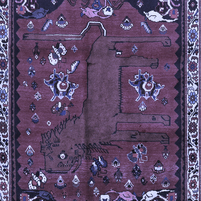 Machine Washable Animal Blue Traditional Rug, wshtr736blu