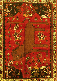 Animal Yellow Traditional Rug, tr736yw