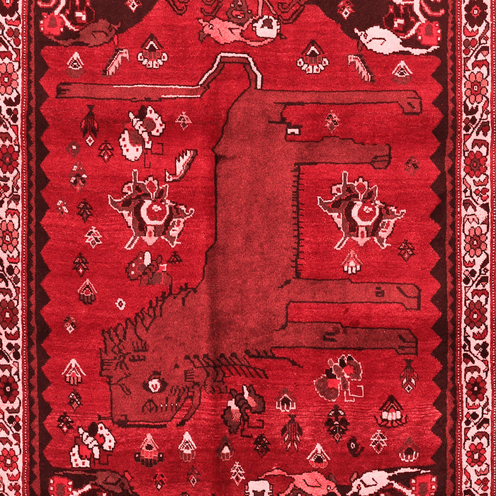 Machine Washable Animal Red Traditional Rug, wshtr736red