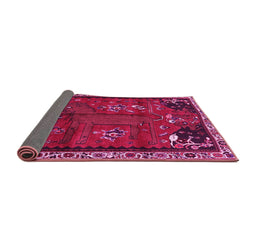 Sideview of Animal Pink Traditional Rug, tr736pnk