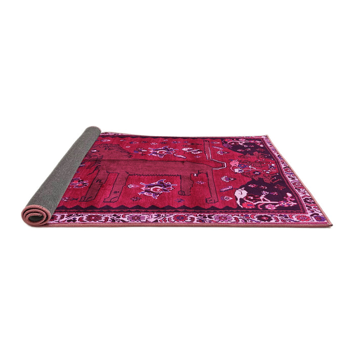Sideview of Animal Pink Traditional Rug, tr736pnk