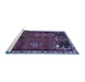 Sideview of Machine Washable Animal Blue Traditional Rug, wshtr736blu