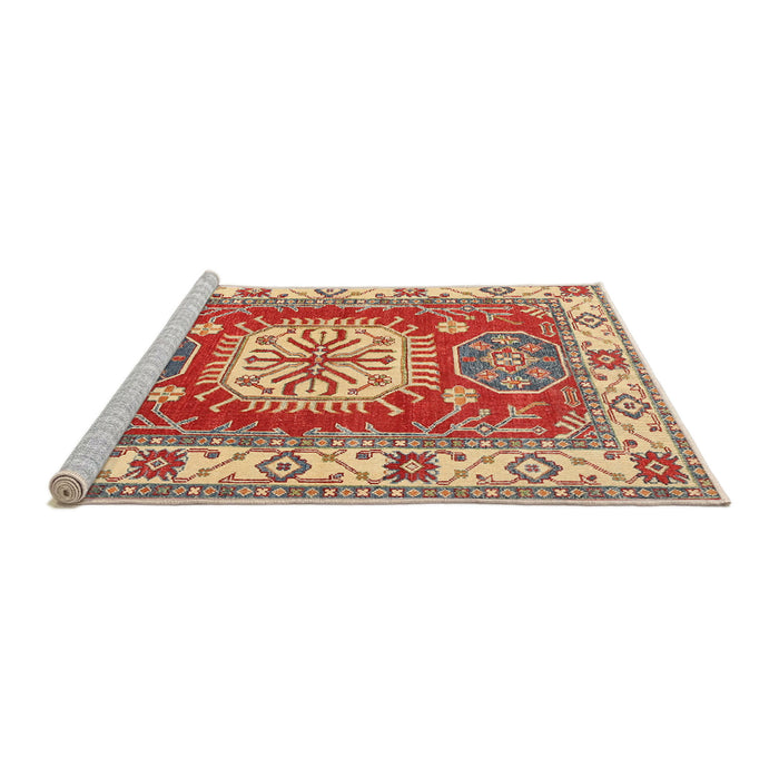 Sideview of Machine Washable Traditional Red Rug, wshtr737