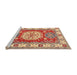 Sideview of Machine Washable Traditional Red Rug, wshtr737