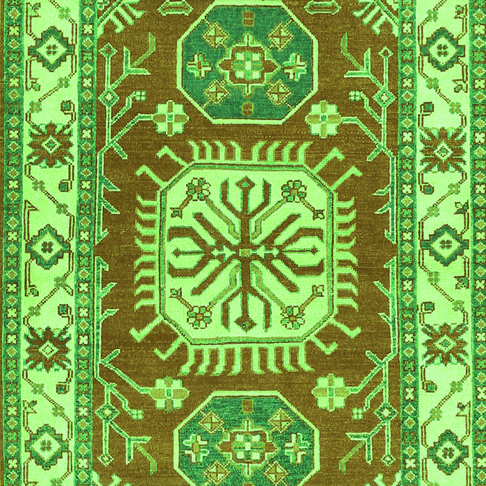 Serging Thickness of Machine Washable Geometric Green Traditional Area Rugs, wshtr737grn