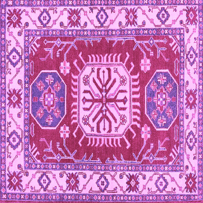 Square Machine Washable Geometric Purple Traditional Area Rugs, wshtr737pur