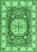 Geometric Emerald Green Traditional Rug, tr737emgrn