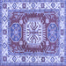 Square Geometric Blue Traditional Rug, tr737blu