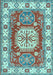 Geometric Light Blue Traditional Rug, tr737lblu